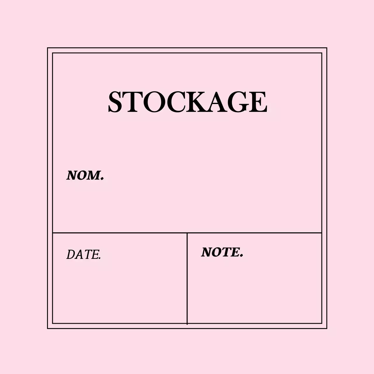 Étiquettes de rangement à cadre simple rose