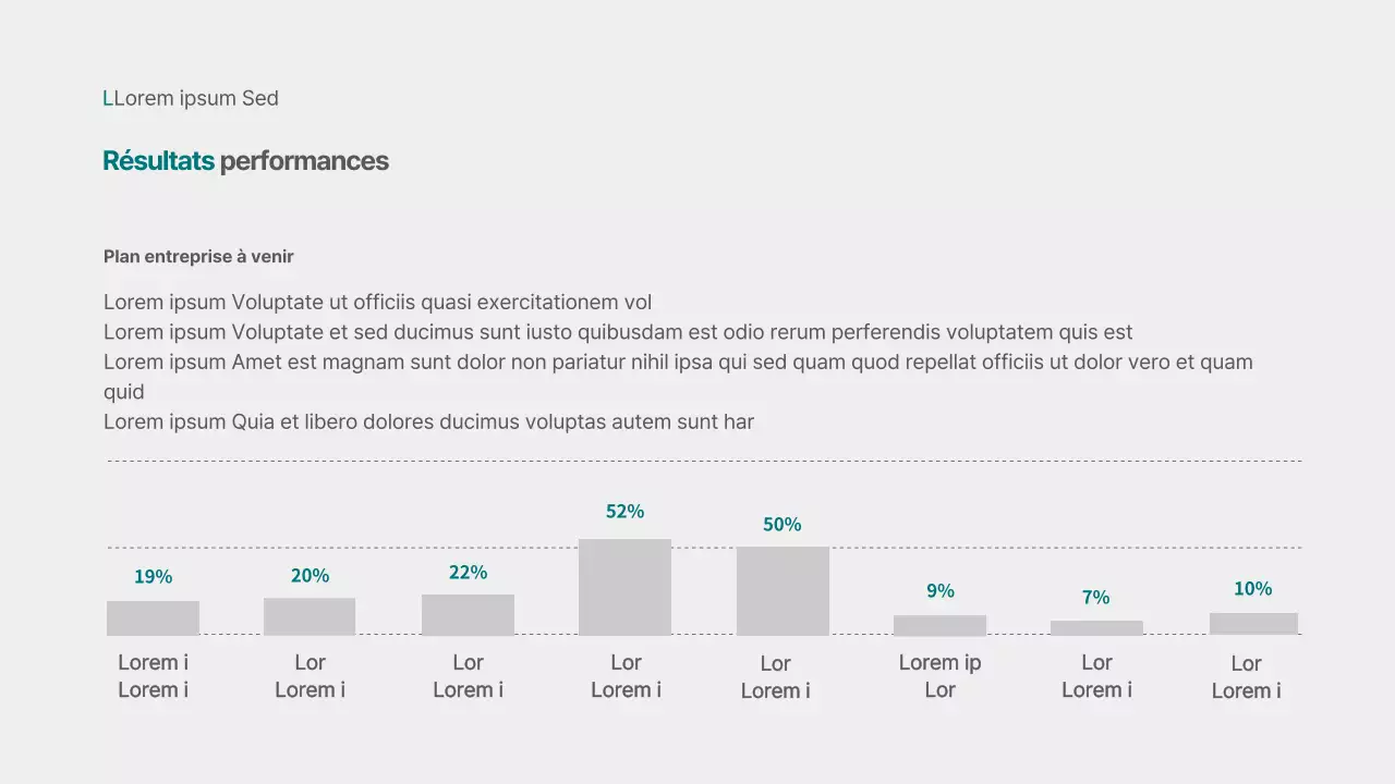 Infographie sur les diagrammes en colonnes avec un concept gris et turquoise
