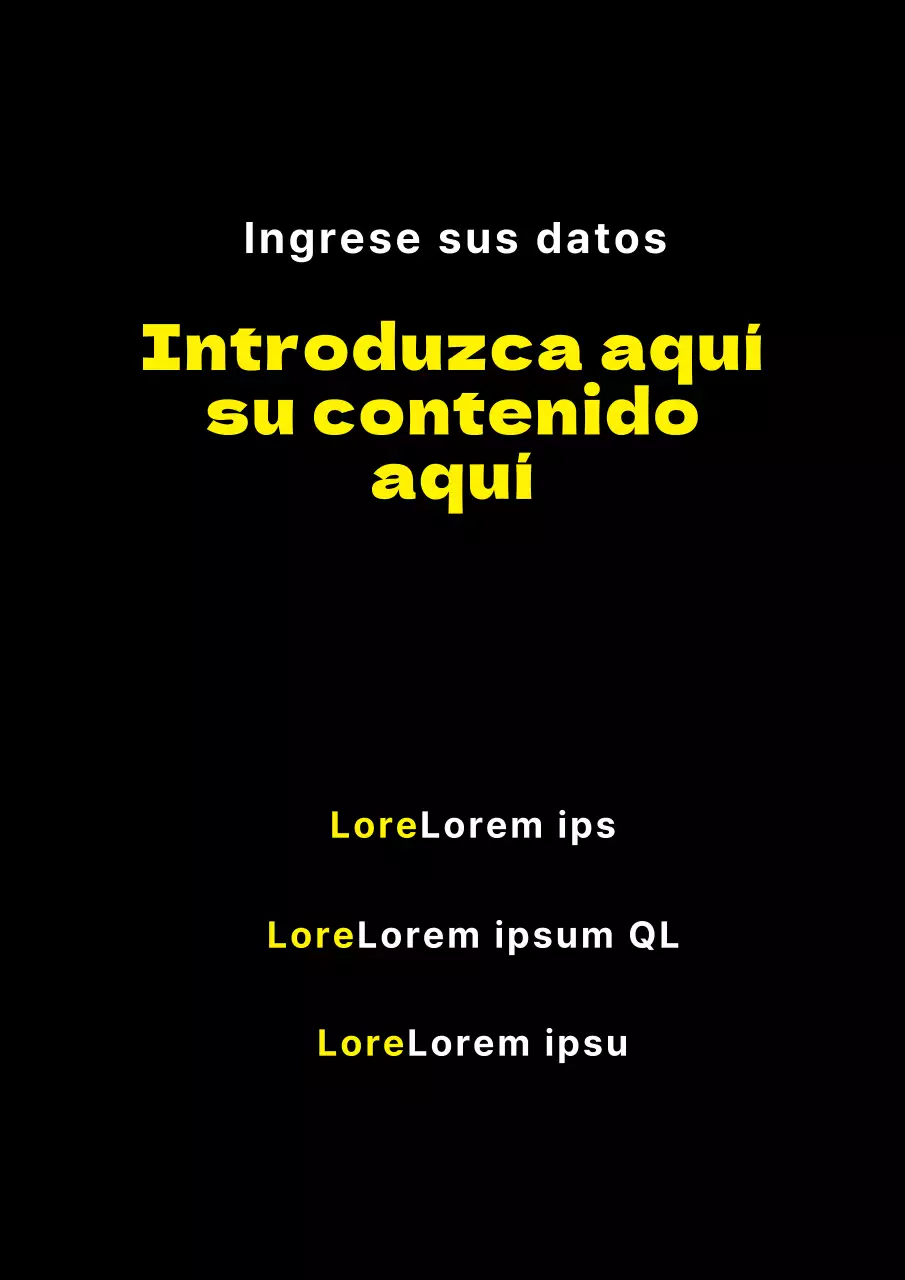 Promover un sencillo calendario de eventos en negro y amarillo