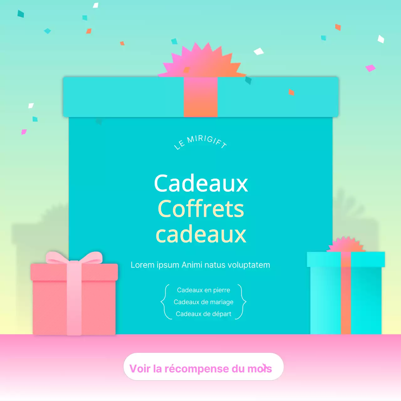 Coffret cadeau avec illustration dégradée turquoise