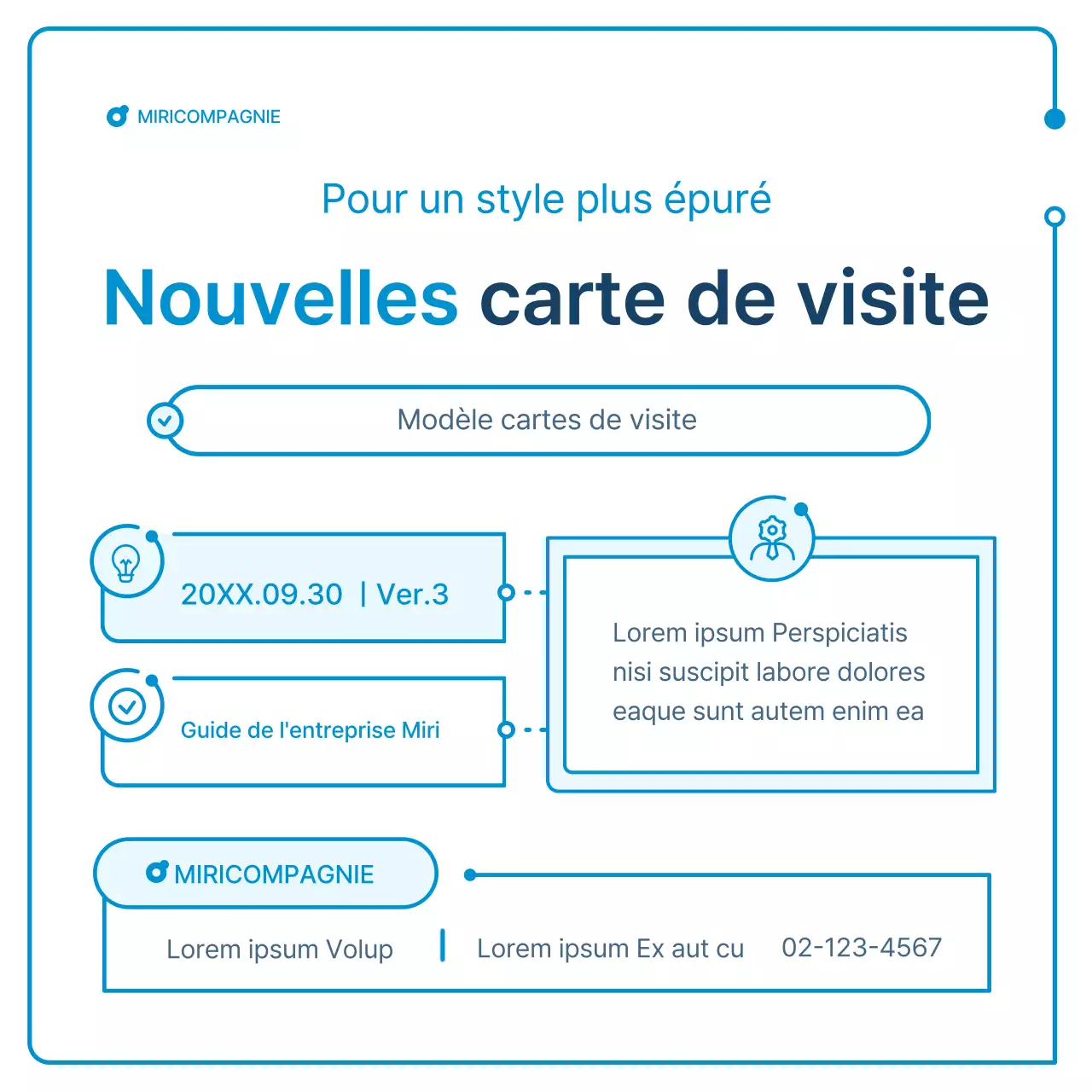 Guide des lettres d'information d'entreprise à géométrie blanche et bleue