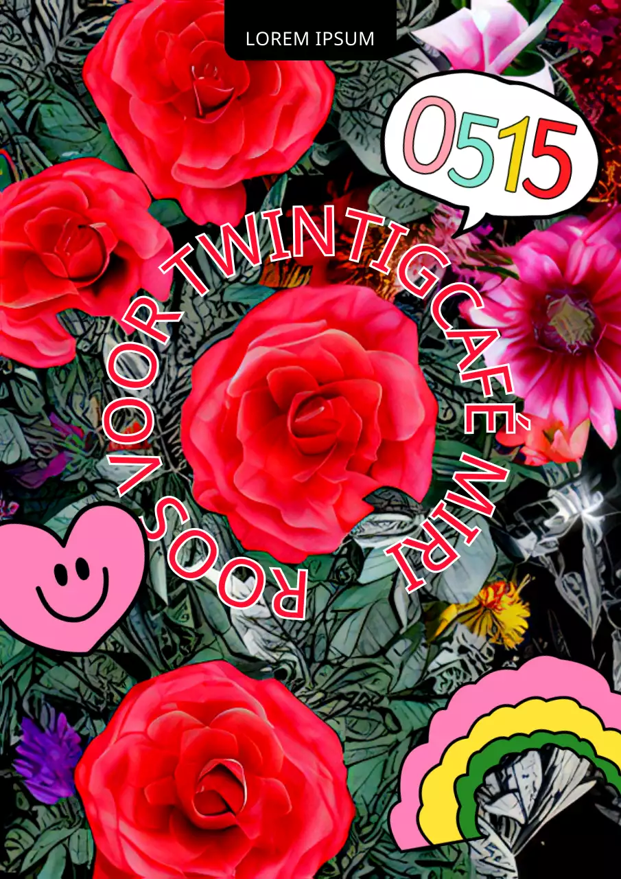 Promotieposter voor een volwassenwordingsevenement met rozen