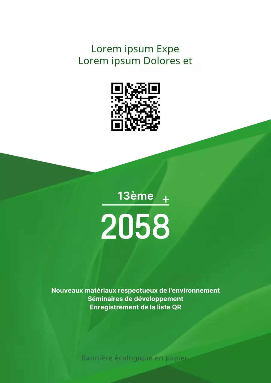 Texte simple mis en page avec des couleurs vertes et blanches Informations sur les séminaires de développement vert