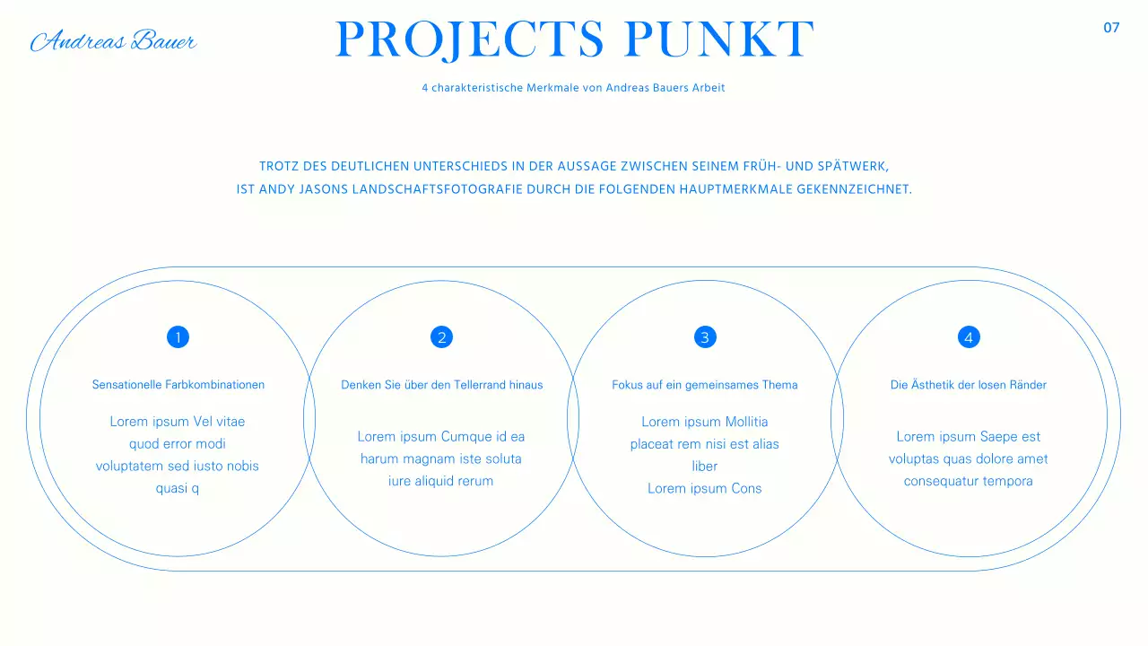 Trendiger Porträtbericht in Blau, Schwarz und Weiß