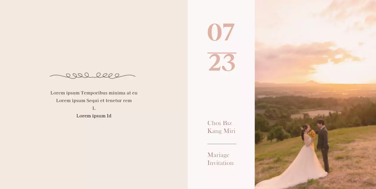 Invitation de mariage élégante et classe en rose clair