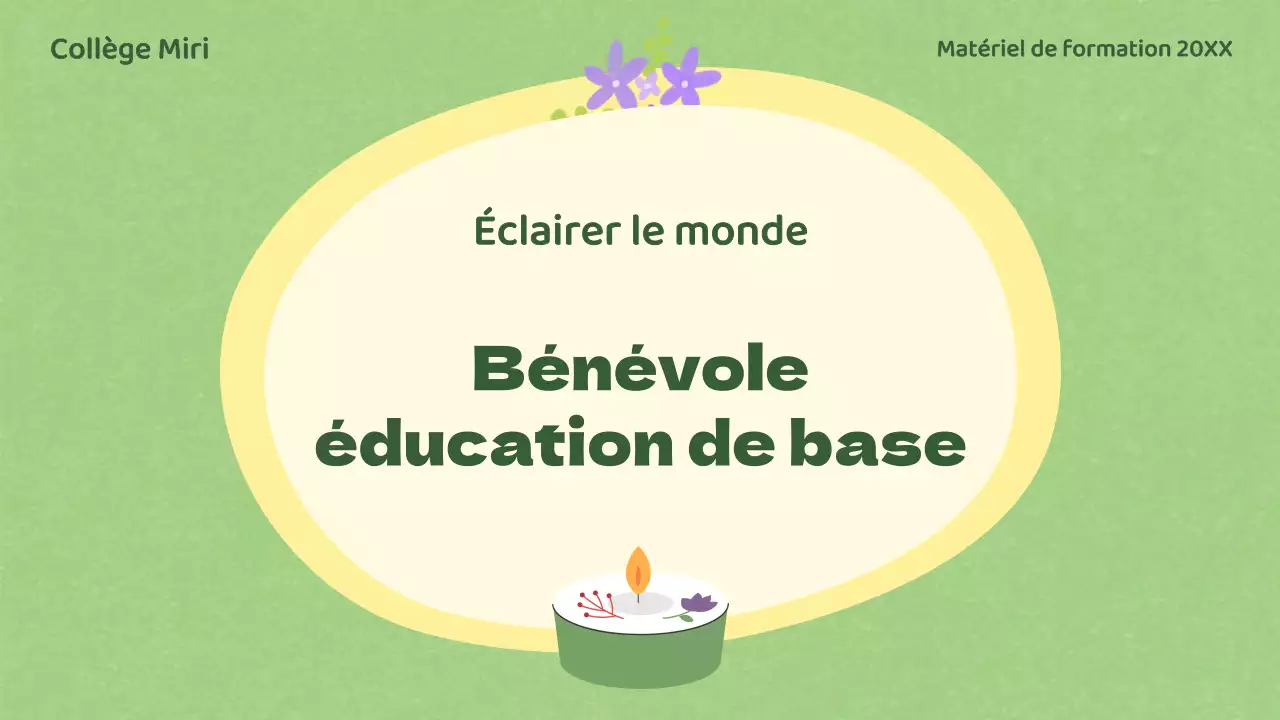 Matériel de formation des volontaires verts et jaunes pour les élèves de l'enseignement secondaire