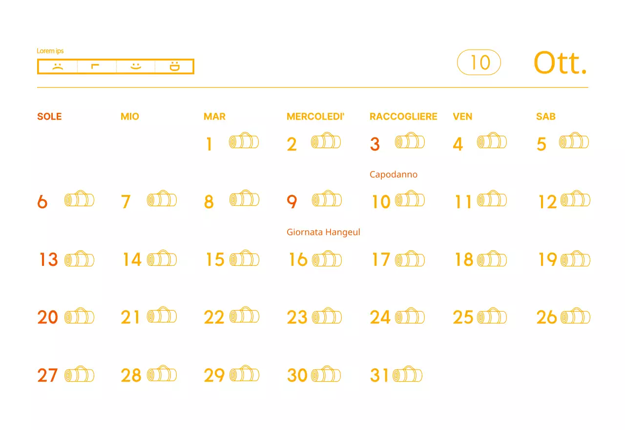 Calendari arancioni da regalare per promuovere il vostro studio di yoga