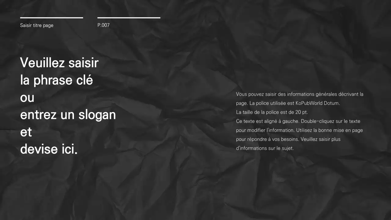 Une présentation chic