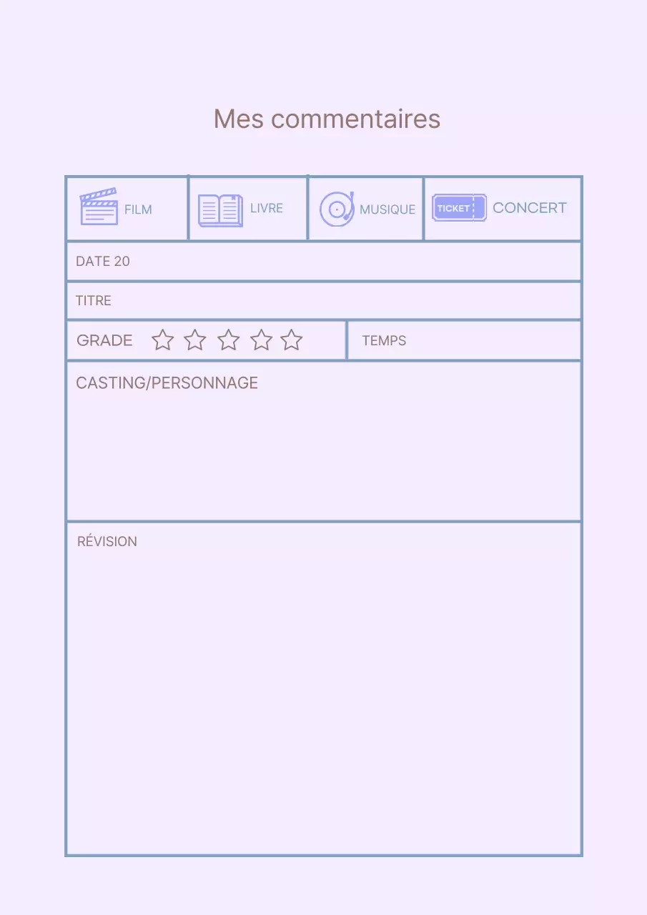 Affiche avec sentiment simple en violet