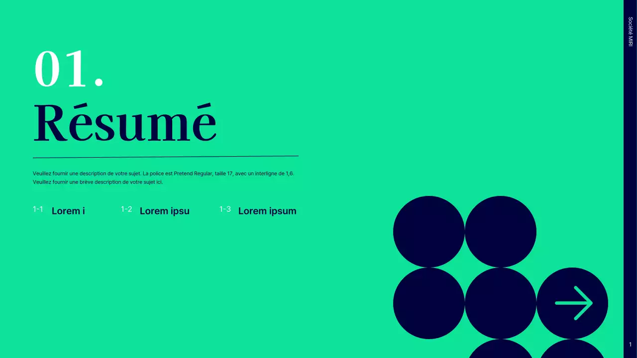 Rapport simple sur les performances du premier semestre avec des cercles bleus et verts