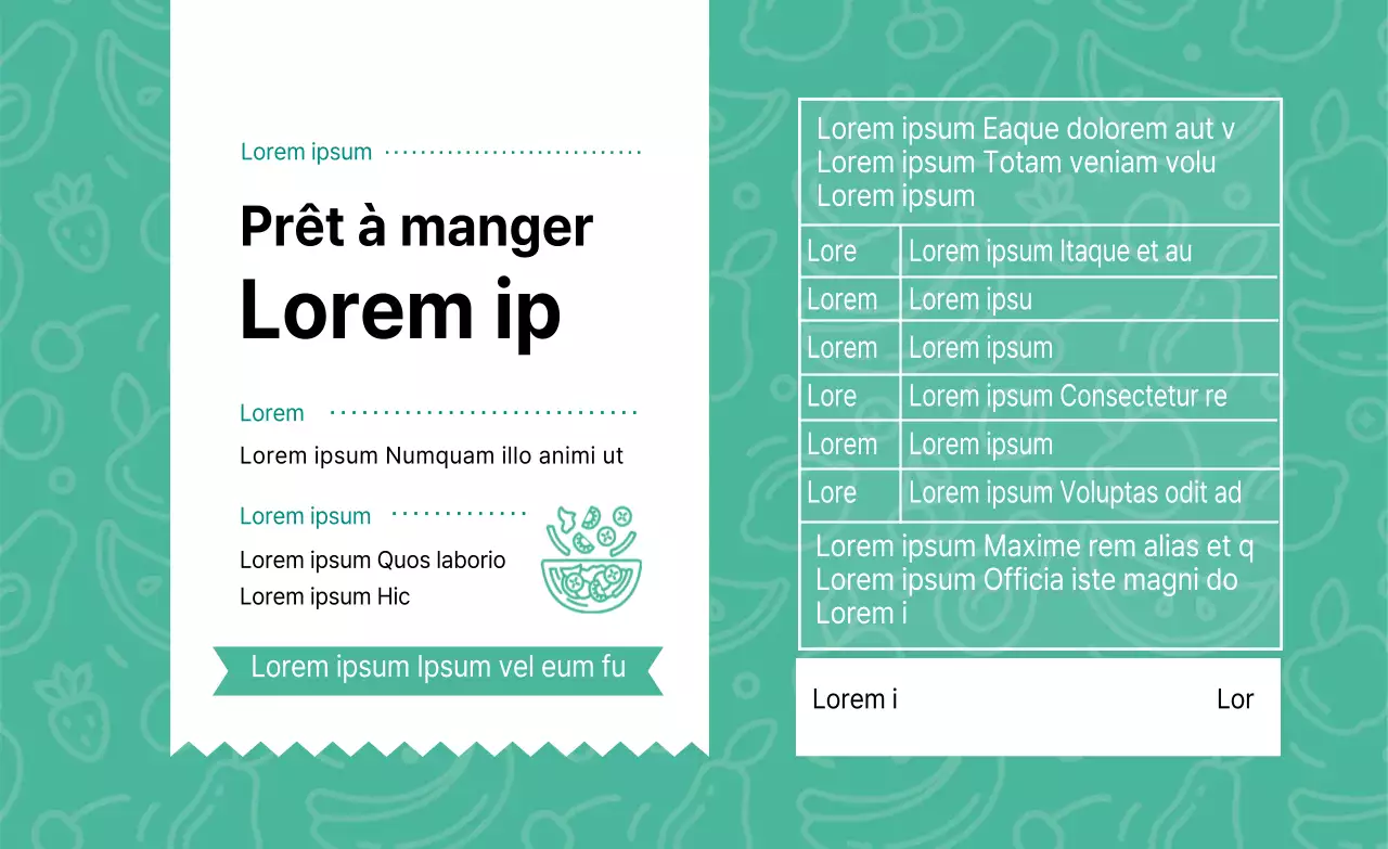 Étiquette d'emballage de salade illustrée de façon abstraite