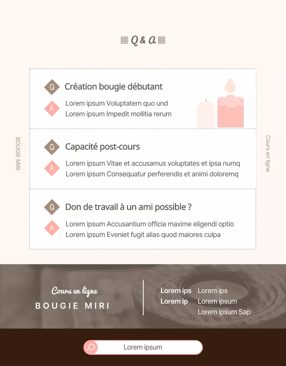 Guide pour le cours d'une journée sur la bougie en ligne en beige