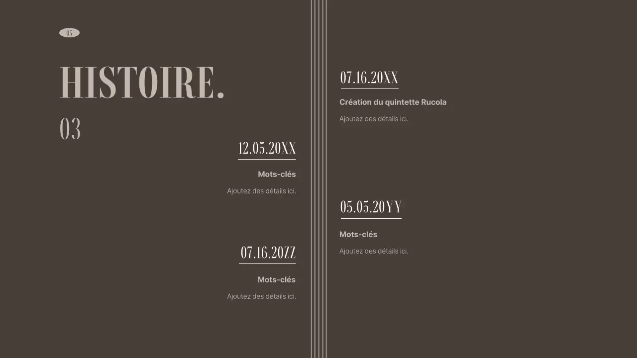 Portefeuille d'organisations d'arts du spectacle dans des tons bruns et sourds