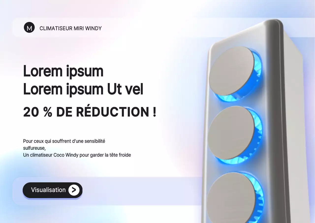 Concept de dégradé violet et bleu pour un événement de remise sur la climatisation