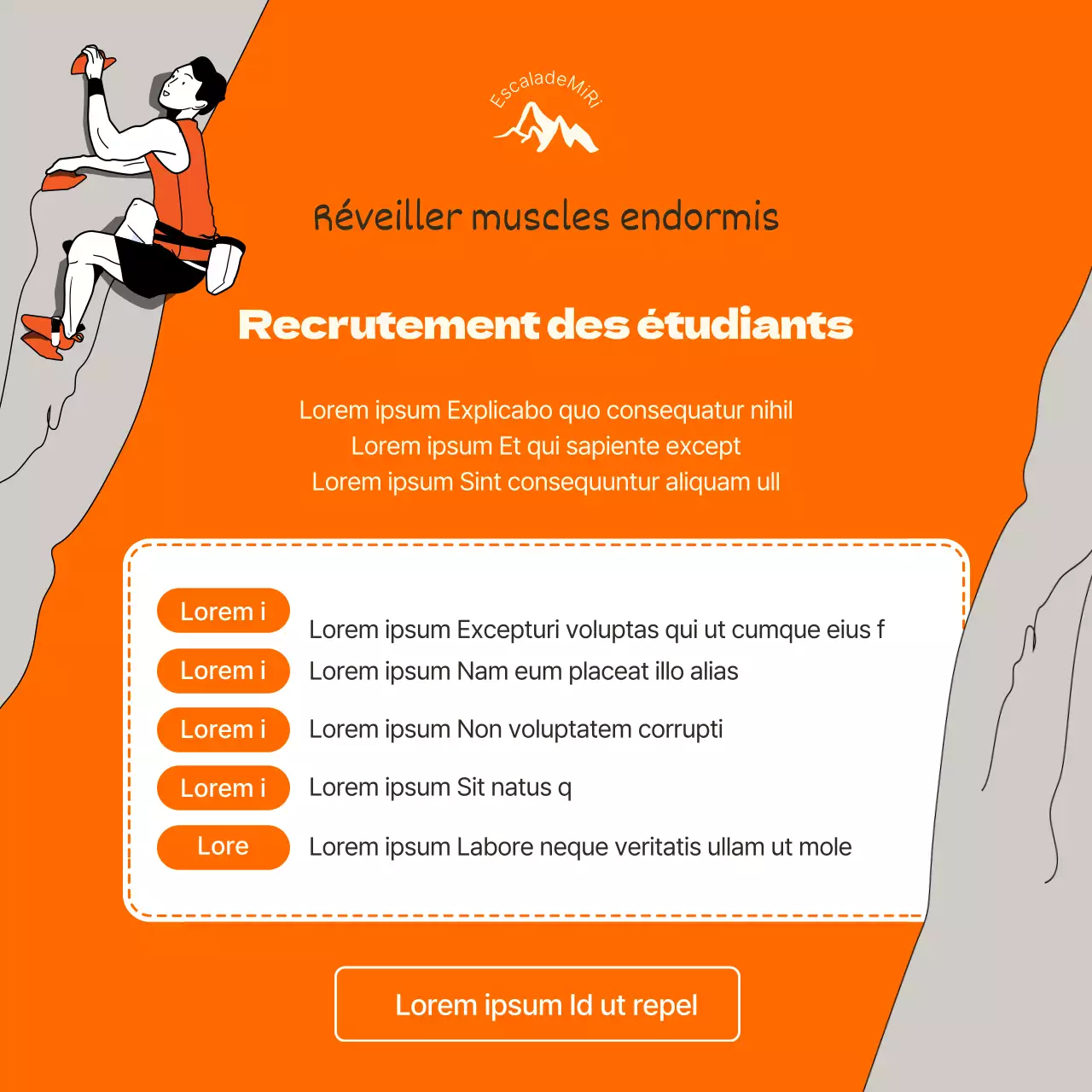 Orange Illustrated Concept Sport Climbing Information et recrutement
