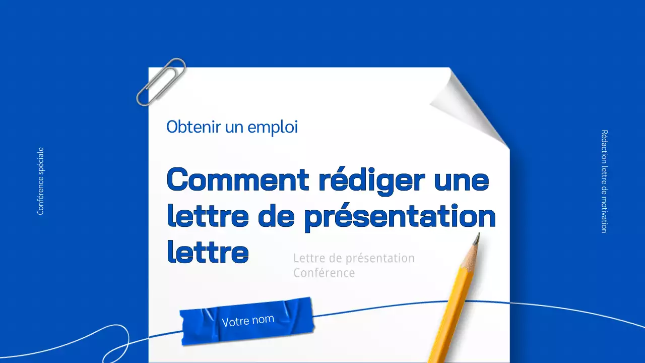 Bloc-notes à fond bleu Apprendre à rédiger une lettre de motivation