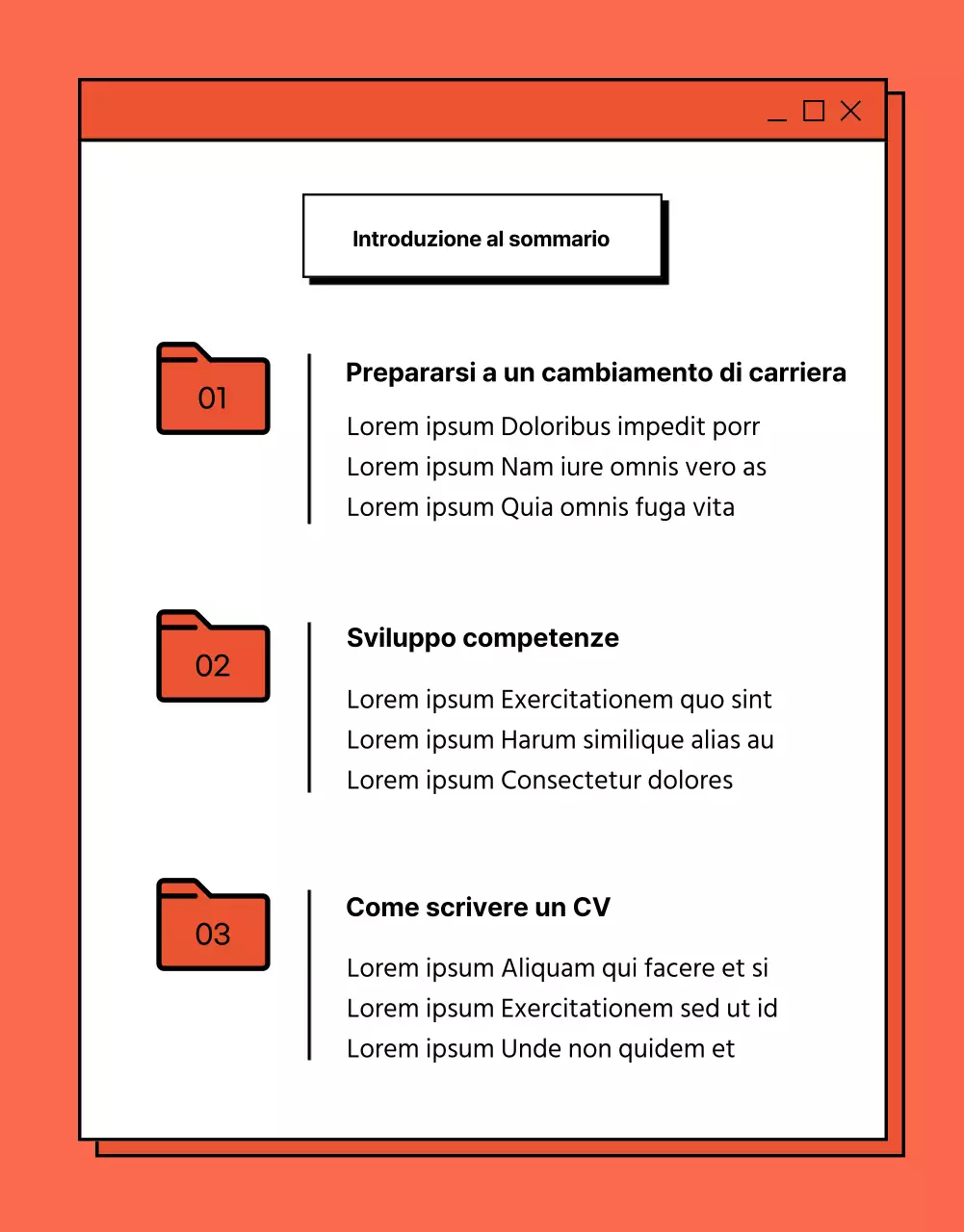 Promuovete la vostra esperienza di consulenza sul curriculum con un semplice concetto di ebook in bianco e rosso.