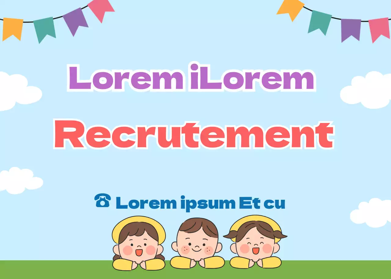 Bleu clair vert mignon PR recrutement