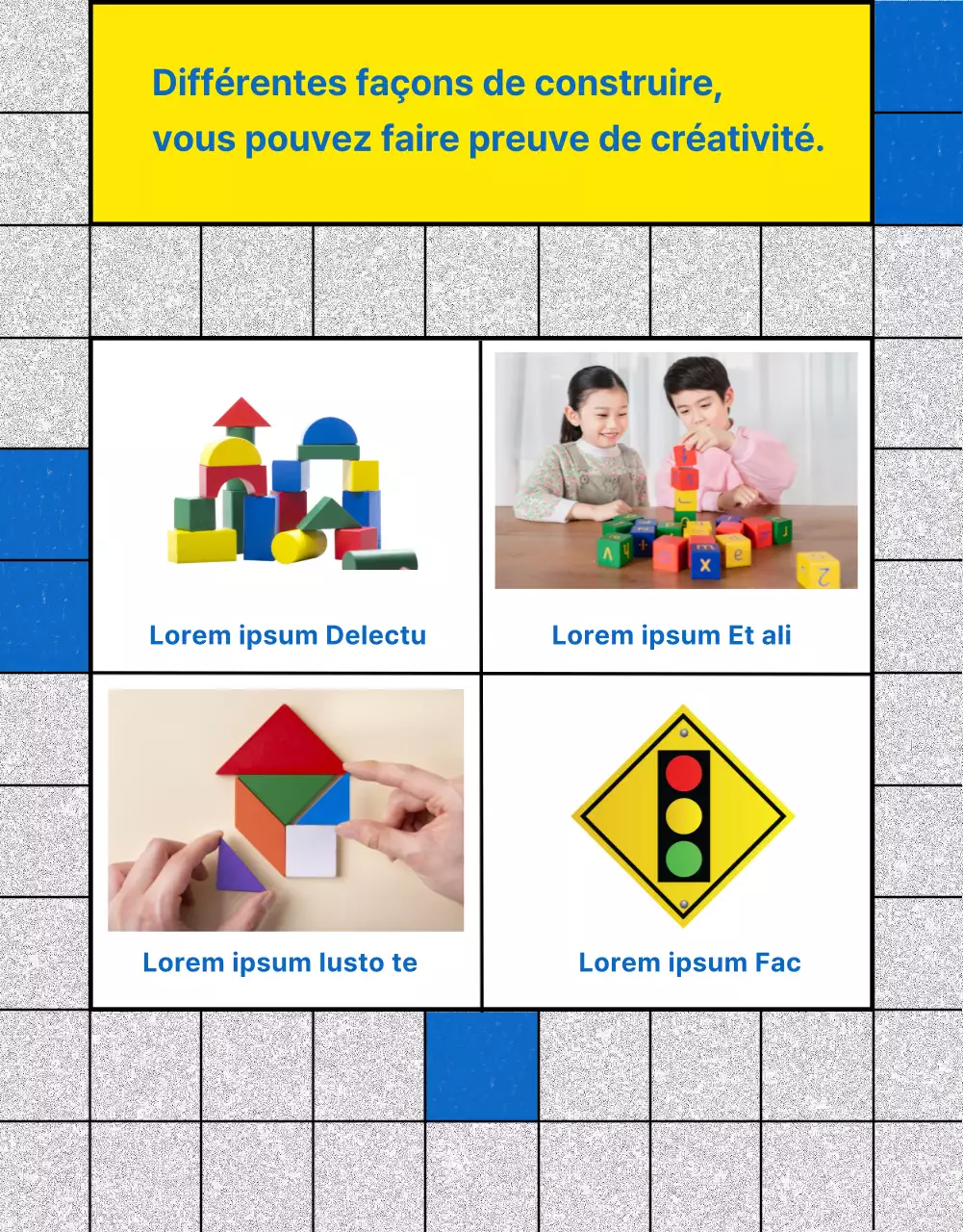 Promouvoir la Journée de l'enfance avec une grille de couleurs rétro