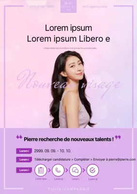 Modèle de recrutement rose et mauve webposter
