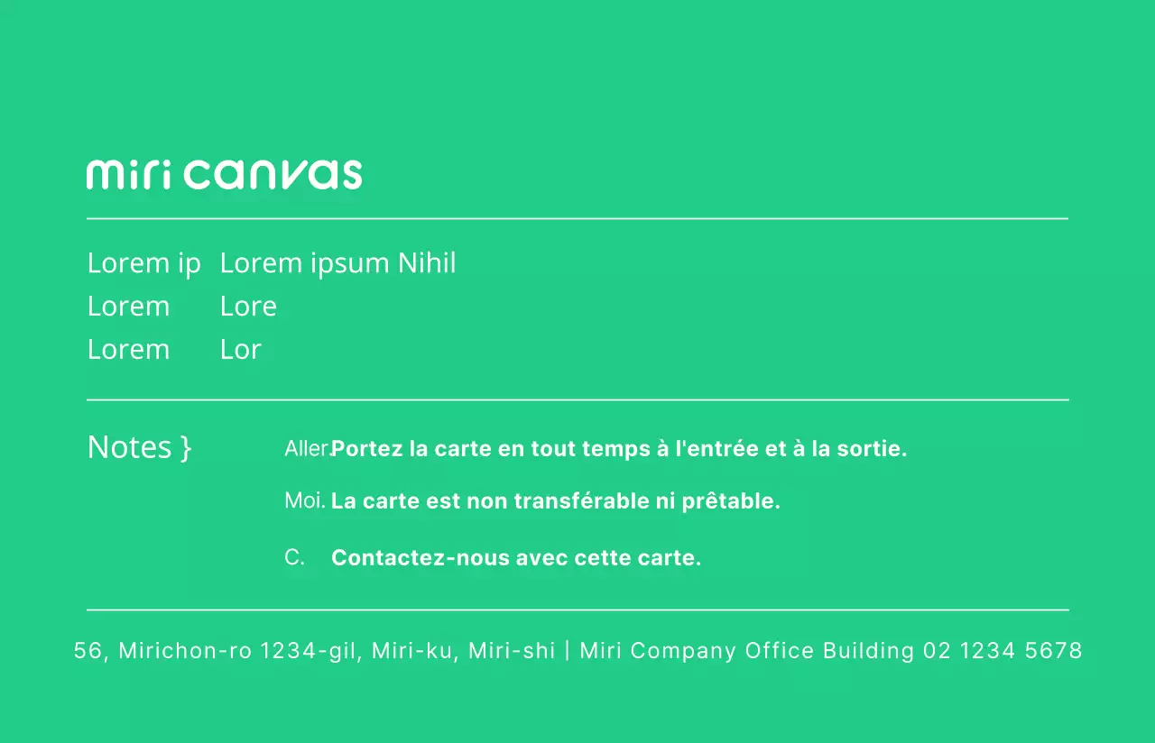 Profil de carte d'employé de style simple et basique avec des accents blancs et verts