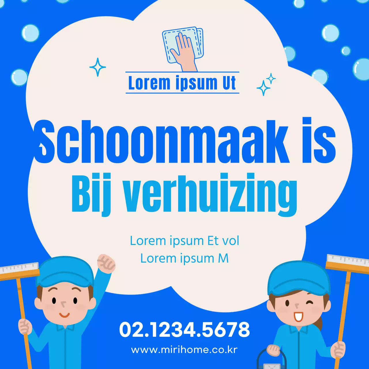 Verhuisschoonmaak in blauw