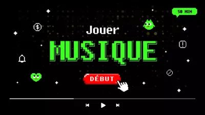 Jeu noir et vert, bord de jeu, vignette musicale