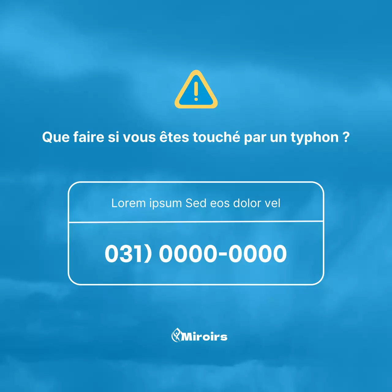 Informations sur la manière de faire face aux dégâts causés par les typhons, avec des illustrations de typhons sur un fond bleu clair.