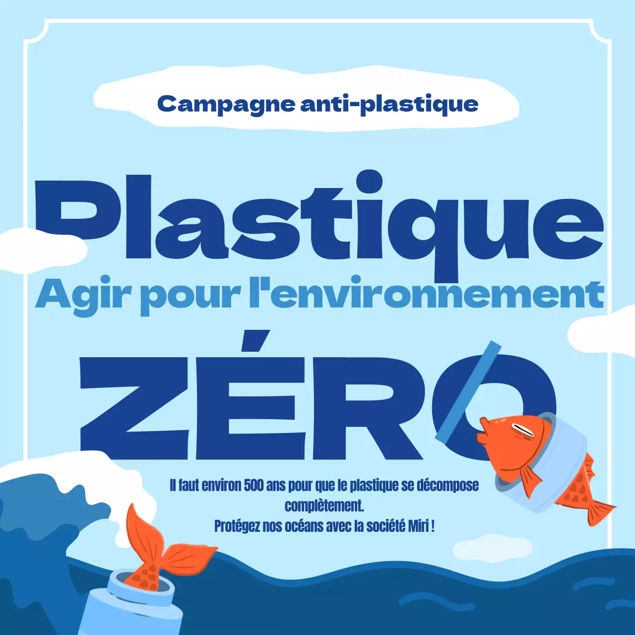 Campagne en plastique bleu clair et bleu
