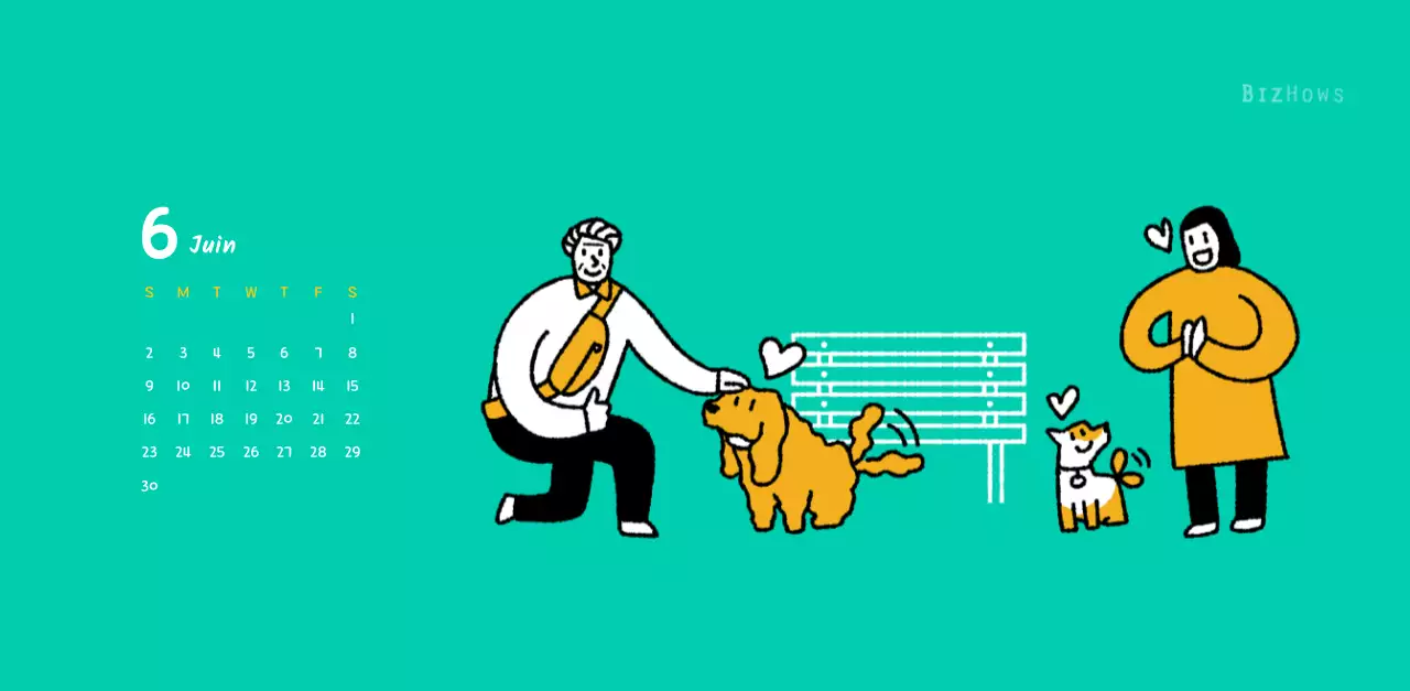 Calendrier du Nouvel An avec de jolies illustrations au trait