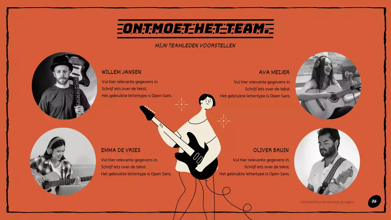 Composer portfolio in oranje en zwart