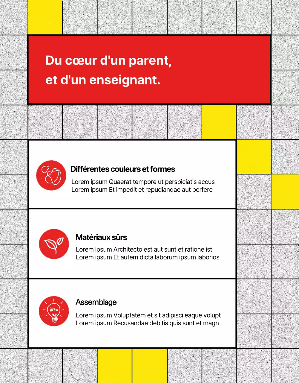 Promouvoir la Journée de l'enfance avec une grille de couleurs rétro