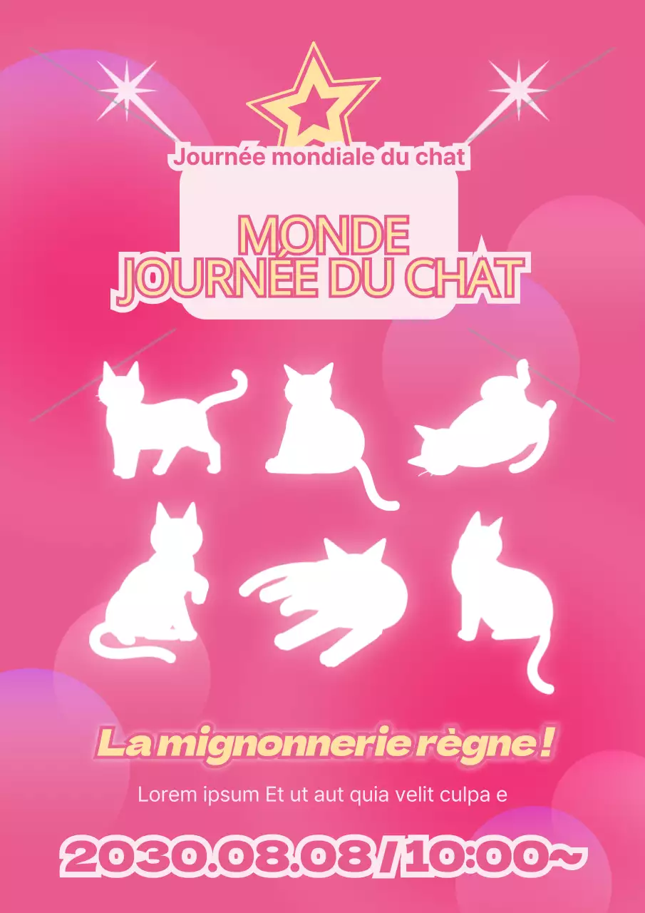La Journée du chat avec une touche de rose