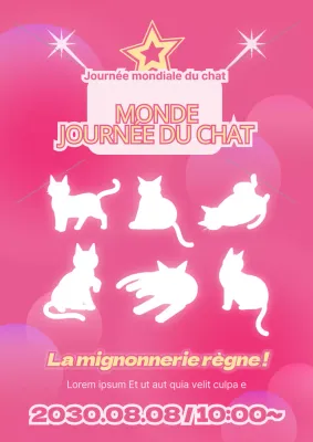 La Journée du chat avec une touche de rose