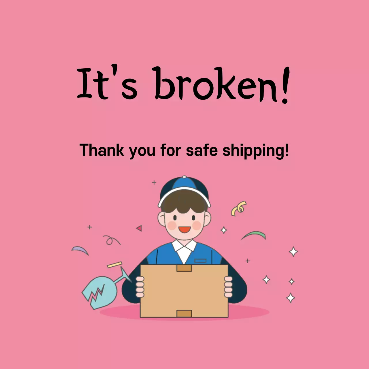 Pink Comic Shipping Announcement Banner