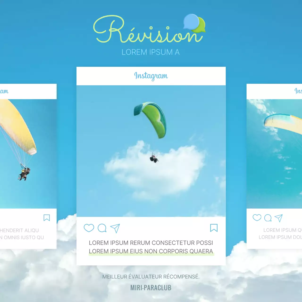 Parapente en bleu clair et chartreuse : notre revue du mois