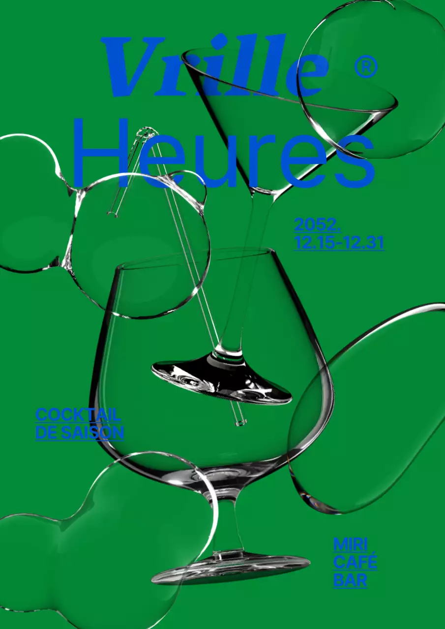 Menu du café-bar en vert et bleu