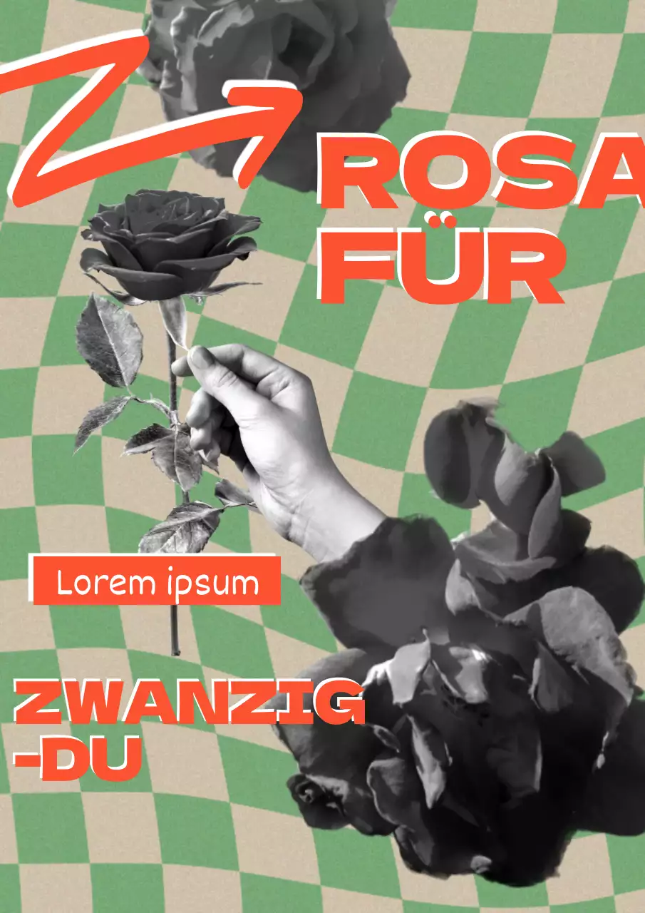Vintage konzeptionelle Coming-of-Age-Plakat in grün und orange