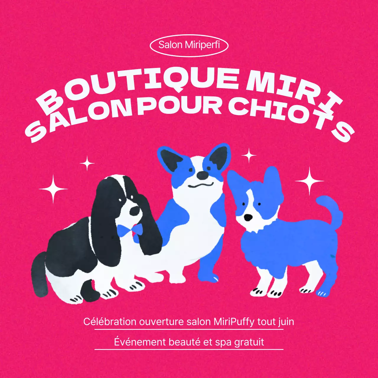 Une mignonne pelouse rose illustrée pour le toilettage des animaux de compagnie