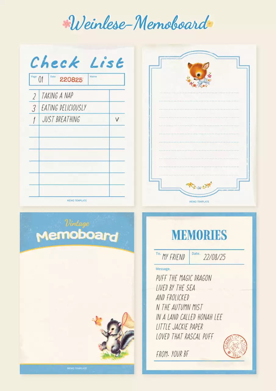 Hellblau Vintage Notizblock Konzept Layout Bündel Pack