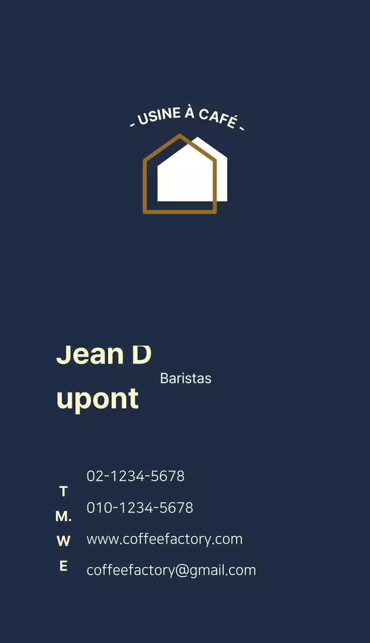 Carte de visite d'un café barista