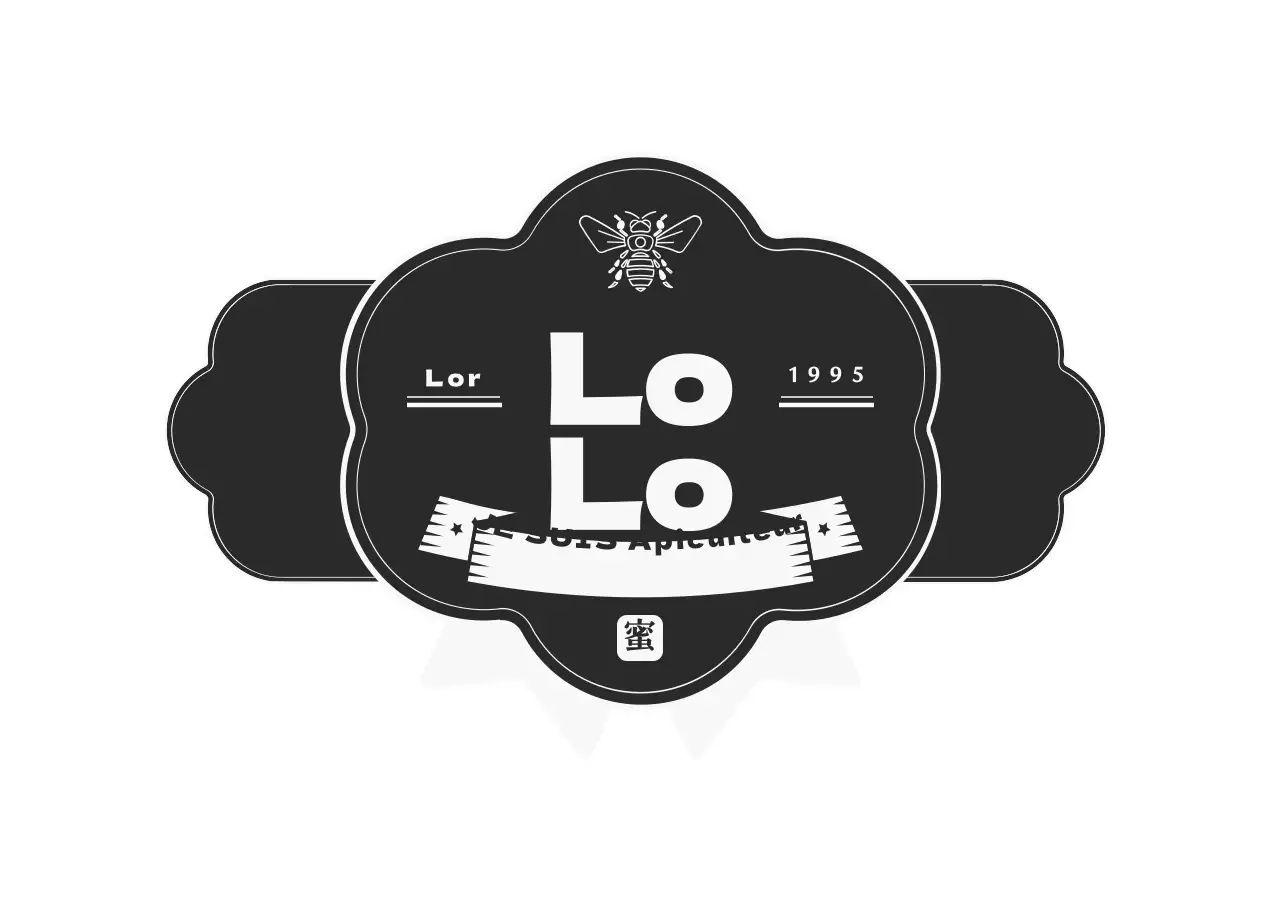 Cadre de ruban luxueux, concept d'étiquette de miel autocollante en gris foncé et blanc