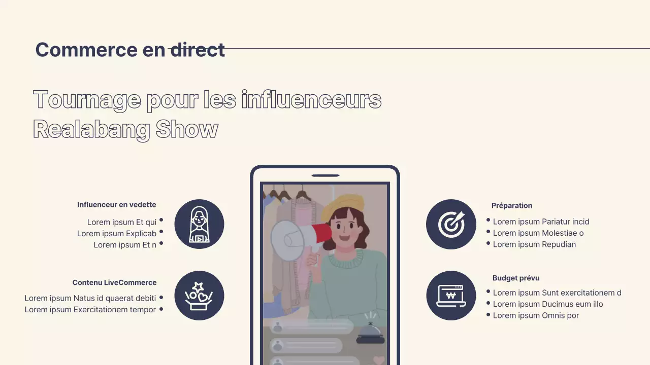 Planificateur d'événements pour le vendredi noir dans un centre commercial moderne en bleu marine et beige