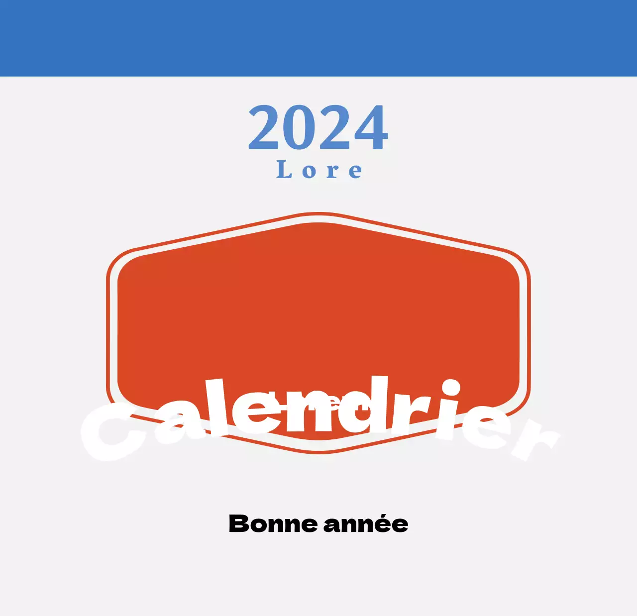 Calendrier rétro conceptuel de la nostalgie en rouge et bleu