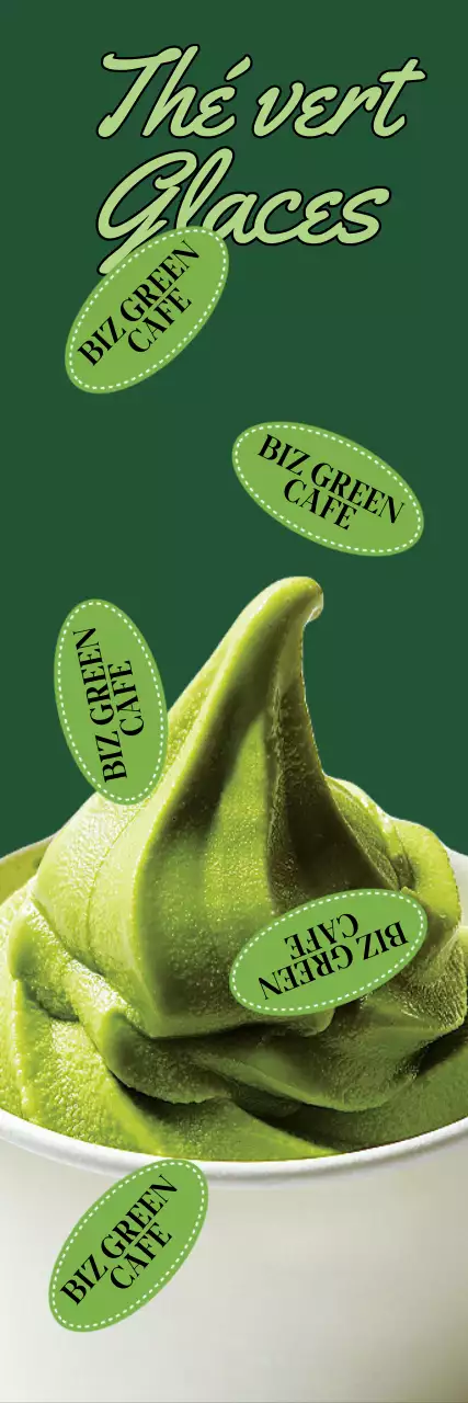 Promouvoir une carte de café glacé au thé vert et frais