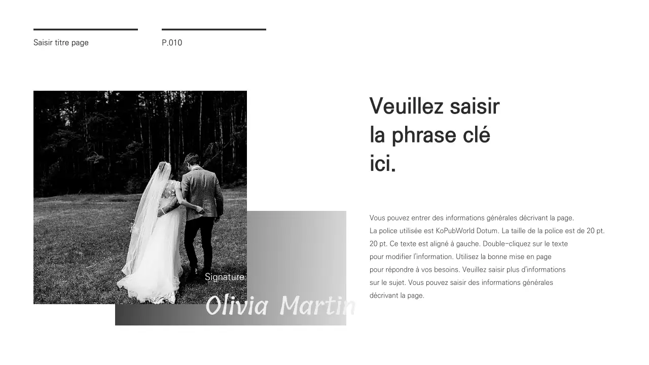 Une présentation chic