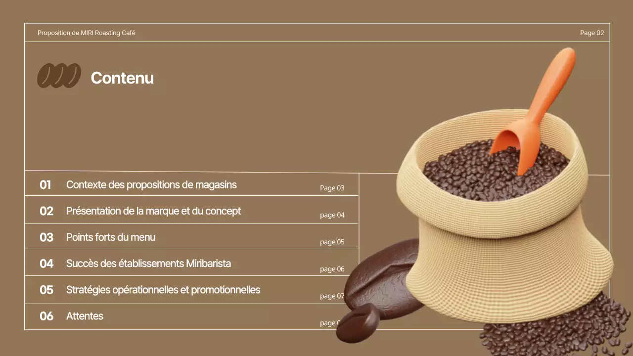 Marron Illustration 3D Concept rétro Proposition pour un café