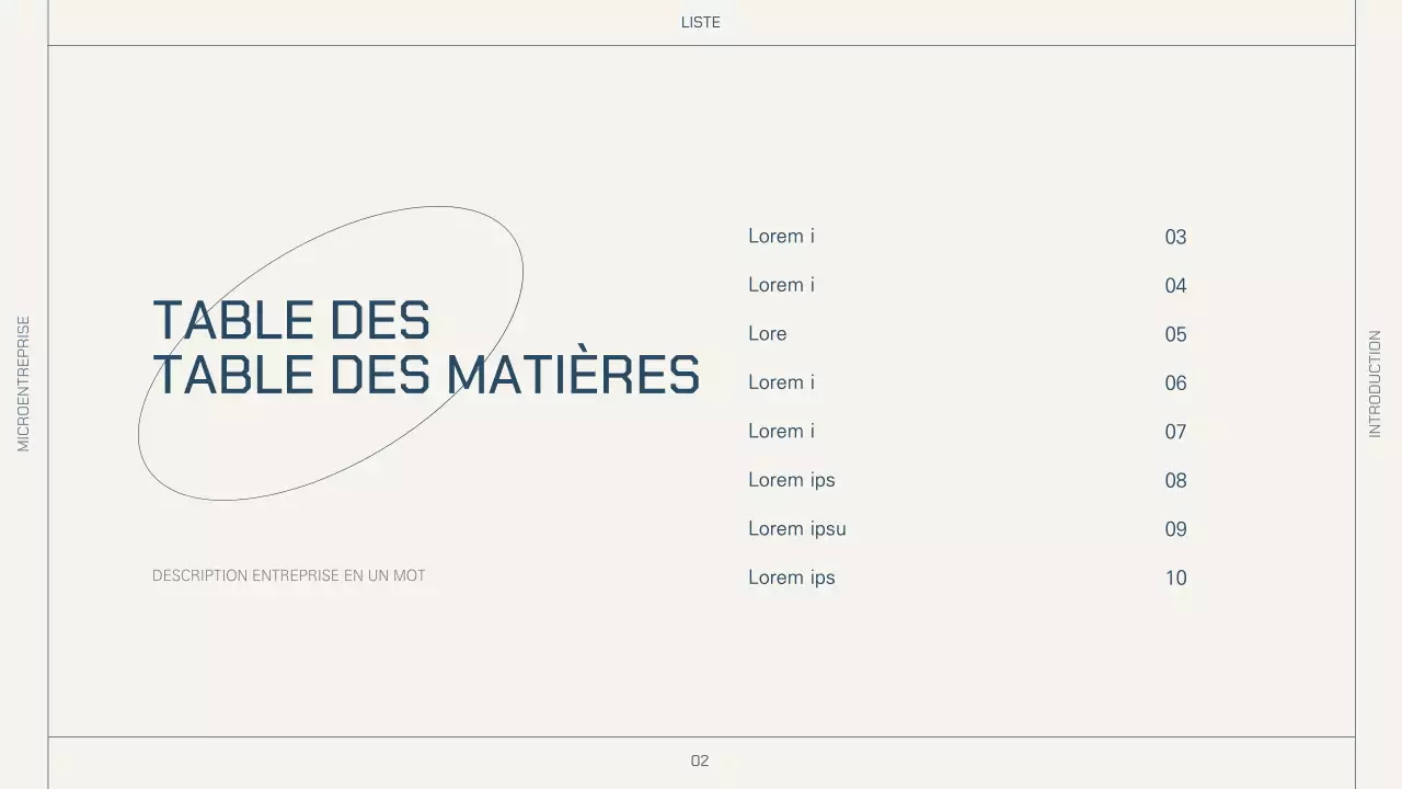 Mise en page simple en beige et marine pour un profil d'entreprise