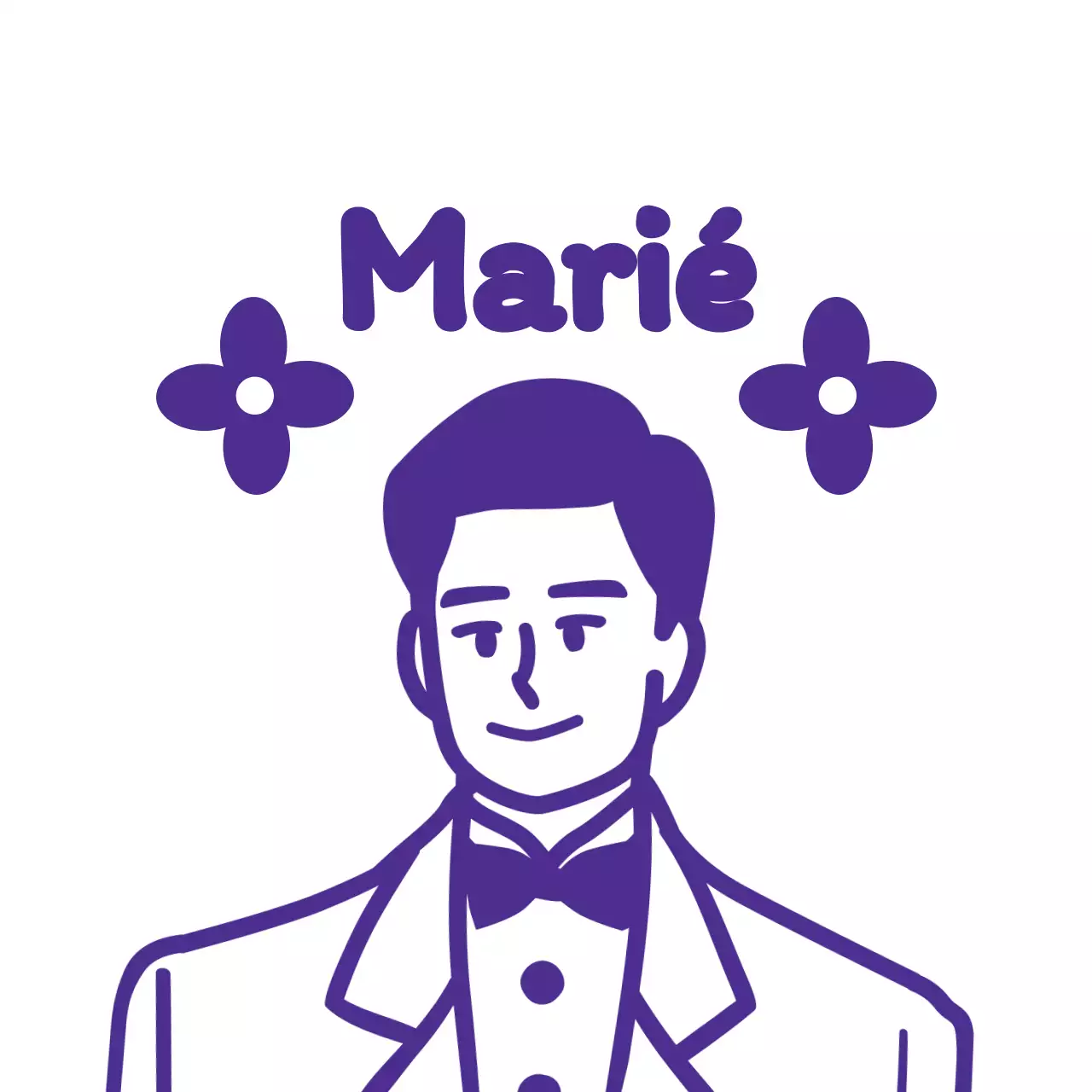 Célébration d'un mariage avec illustration florale noire