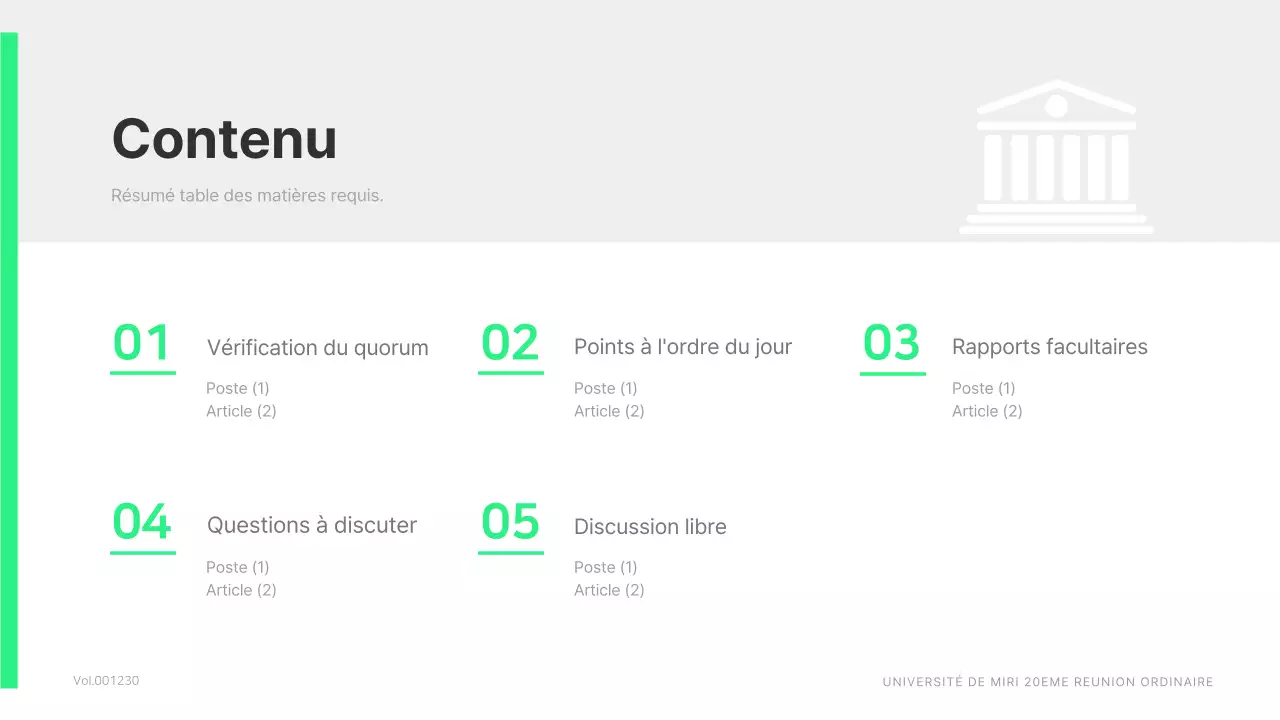 Une simple réunion du conseil des élèves en vert citron